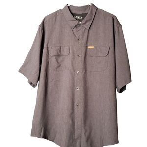 Orvis Dark Gray 2 pocket Short Sleeve Finshing button Down Shirt Size XXL